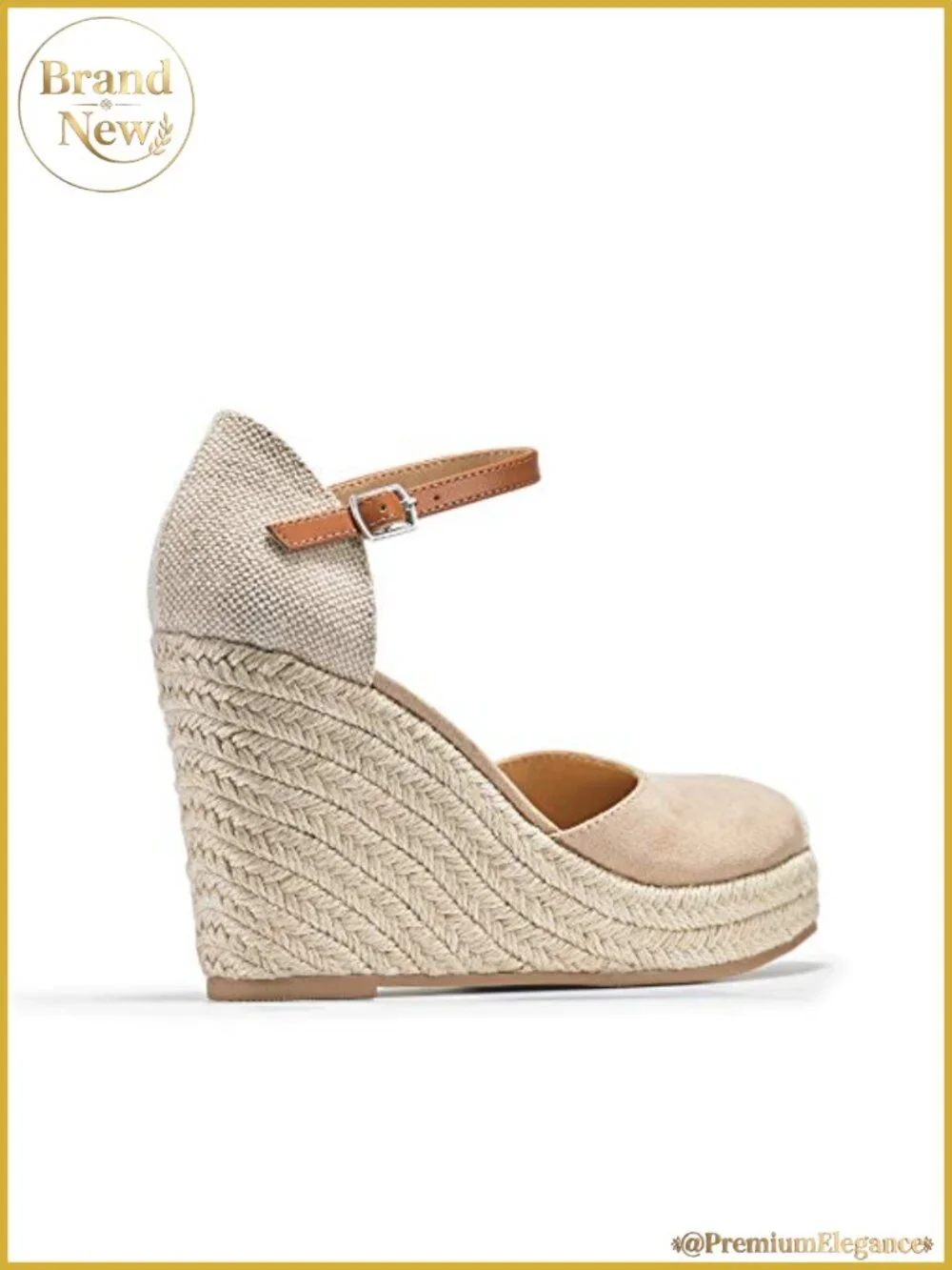 Espadrille Heel Platform Wedge Sandals Ankle Buckle Strap Closed Toe